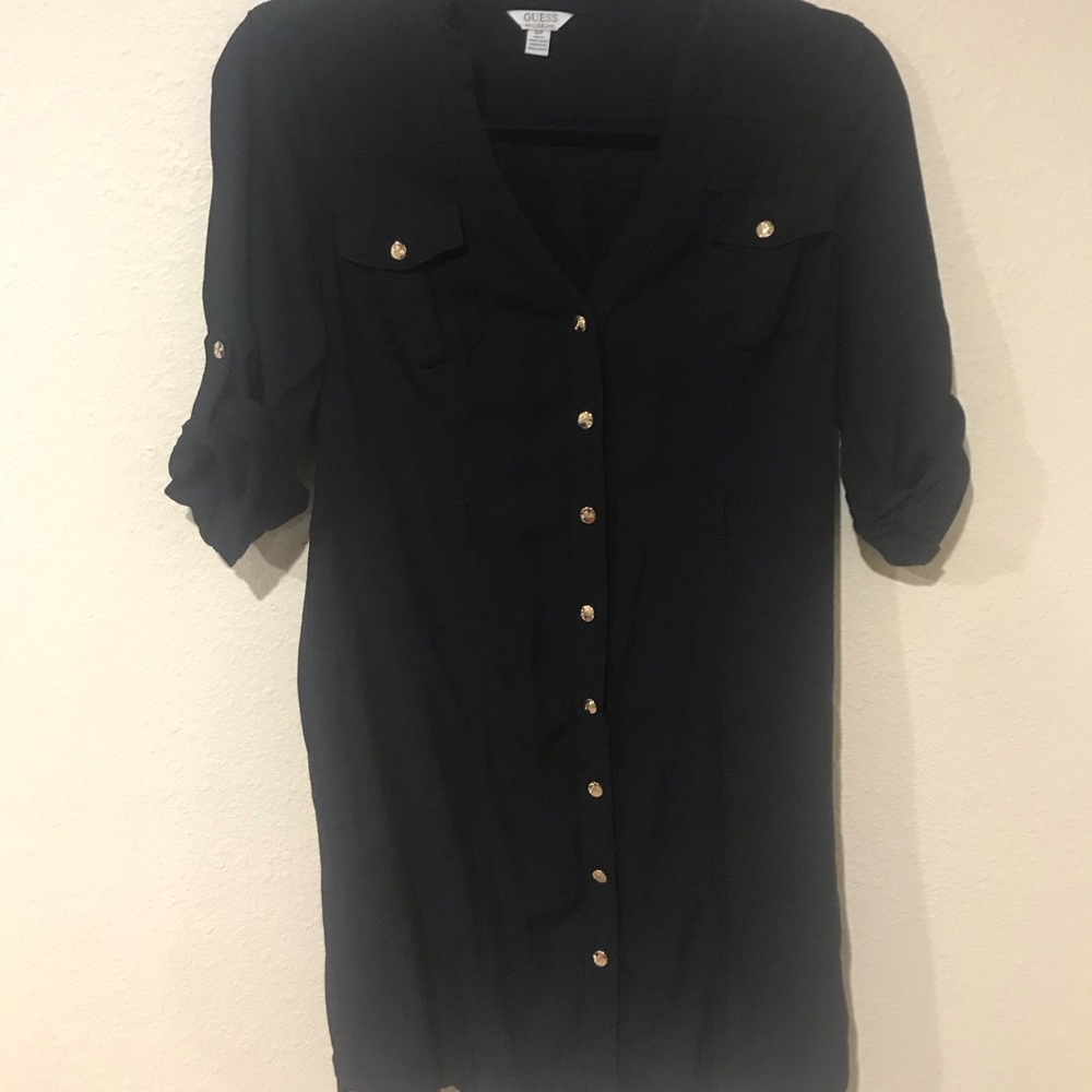 Black button up dress